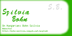 szilvia bohn business card